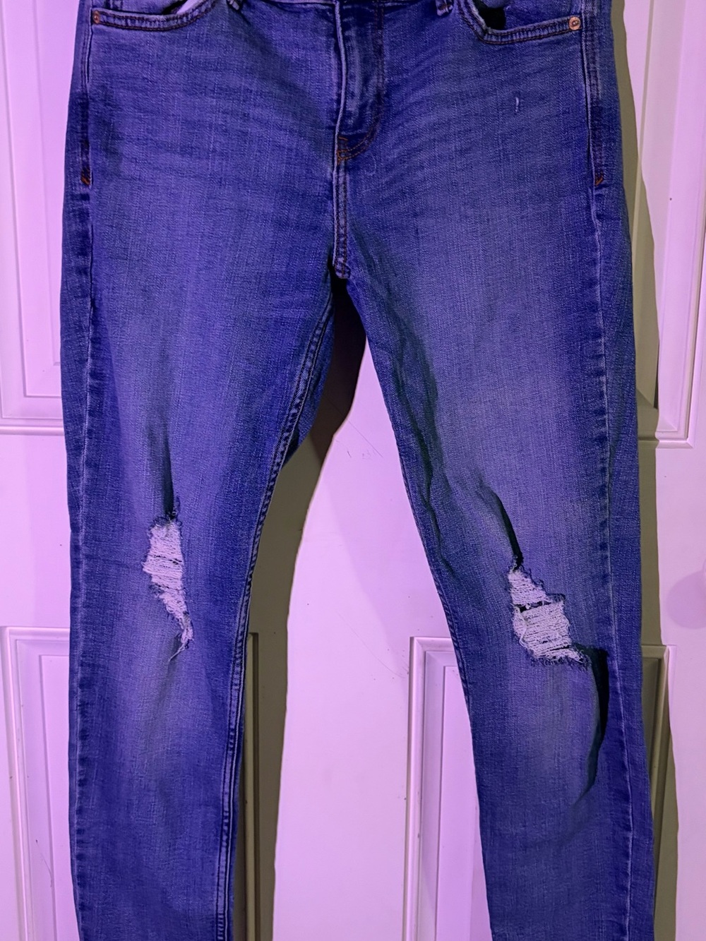 Old Navy Blue Skinny Jeans with Knee Distressing
